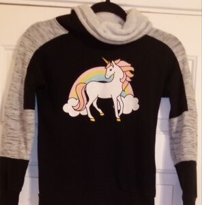 Girls Black Sweatshirt With Unicorn Front By Miss Chievous